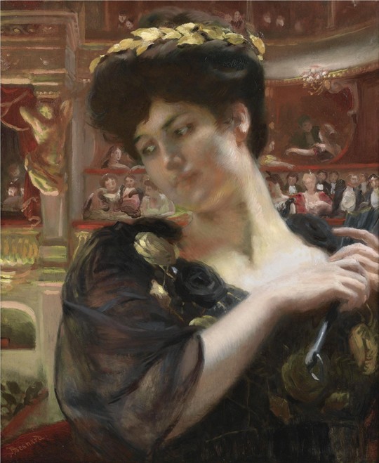 La Comédie-Française. Portrait of the actress Gabrielle Réjane (1856-1920) od Albert Besnard