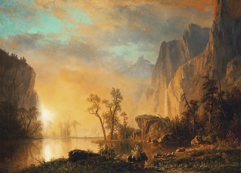 Sunset in the Rockies od Albert Bierstadt