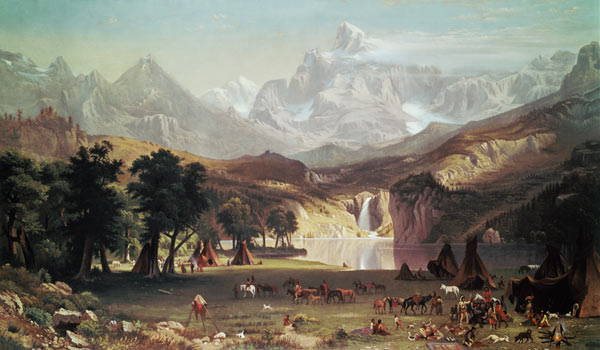 Indian store into the Rocky Mountains. od Albert Bierstadt