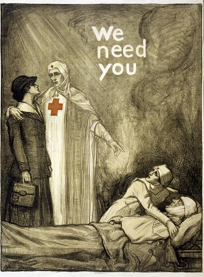 Red Cross Recruitment Poster, We Need You, pub. od Albert Edward Sterner