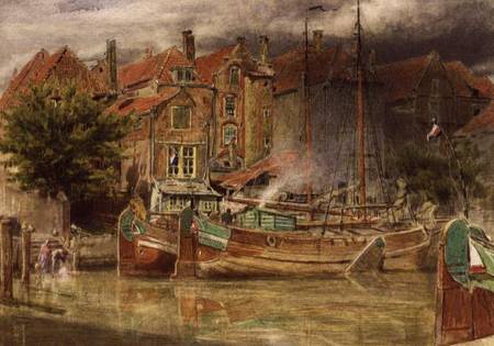 View on the Canal, Dort od Albert Goodwin