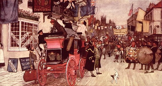The Election Parade at Eatanswill, from ''The Pickwick Papers'' od Albert Jnr. Ludovici