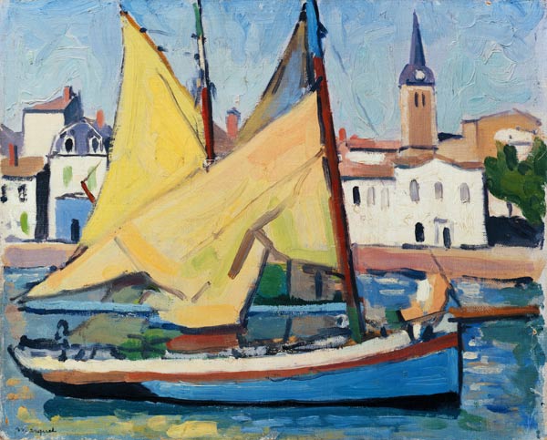 Fishing boat and Eglise of La Channe od Albert Marquet
