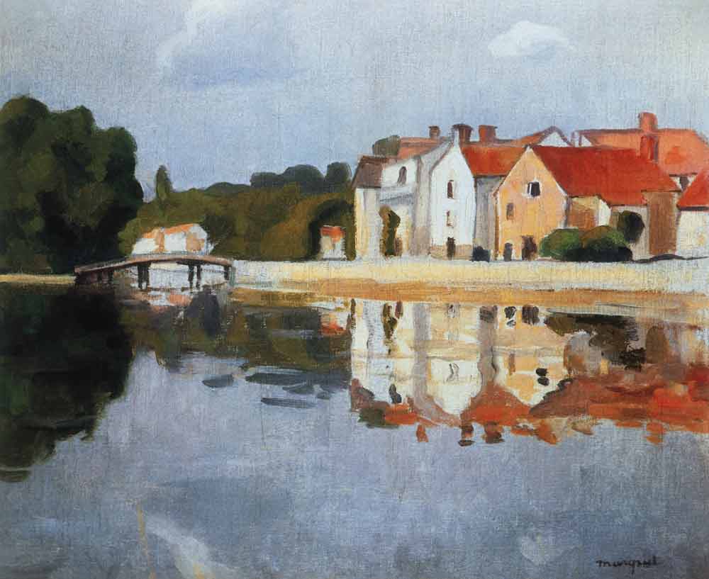 Houses are mirrored in the water (Samois) od Albert Marquet