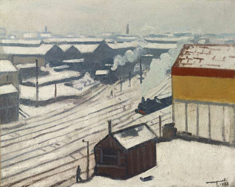Gare Montparnasse im Schnee od Albert Marquet