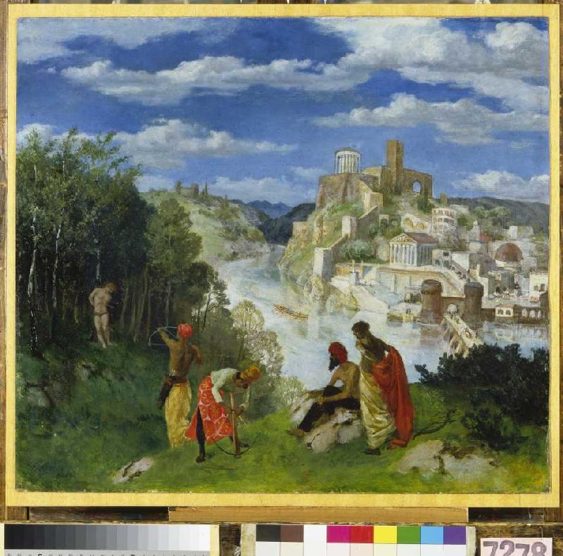 Landscape with martyrdom of the saint of Sebastian od Albert Welti