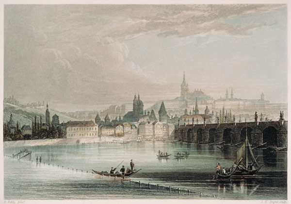 Prague c.1850 , Payne after Bibby od Albert Henry Payne