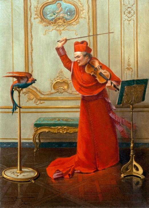 Kardinal mit Papagei od Albert Joseph Penot