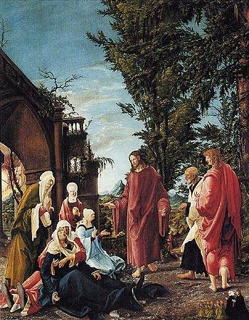 Jesus asks his mother permission od Albrecht Altdorfer