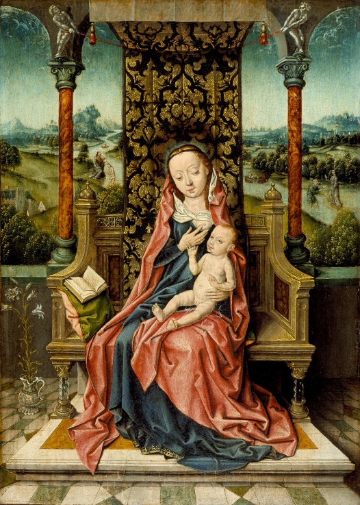 Madonna and Child Enthroned od Albrecht Bouts