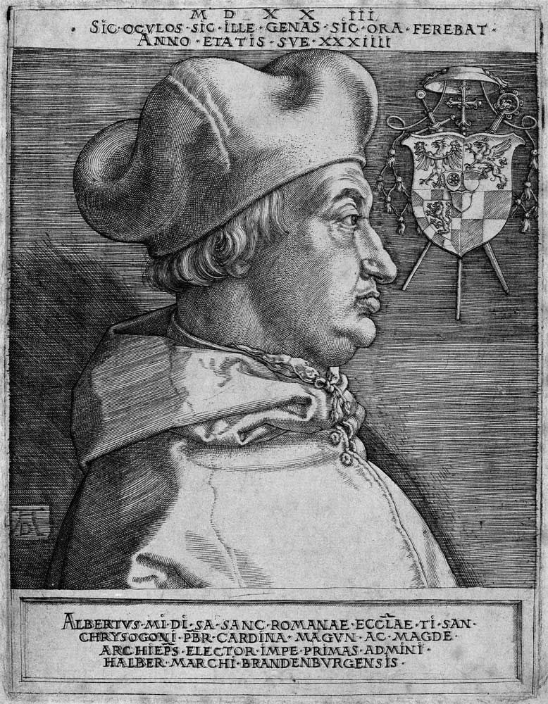 Albrecht of Brandenburg / Engr.by Dürer od Albrecht Dürer