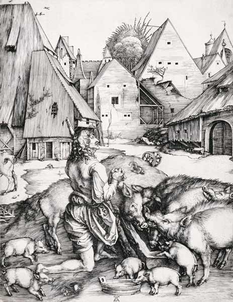 The Prodigal Son amind the Swine od Albrecht Dürer