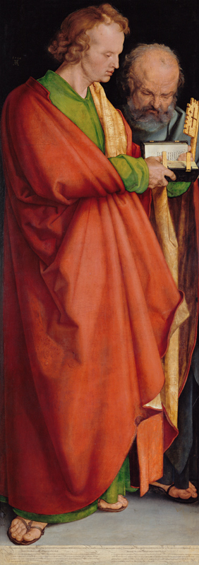 The four apostles, left part, the saints of Johannes and Peter od Albrecht Dürer