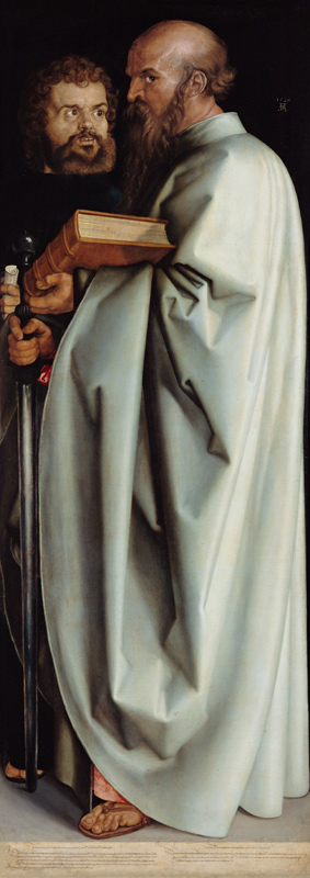 The four apostles, right part, the saints of Markus and Paulus od Albrecht Dürer
