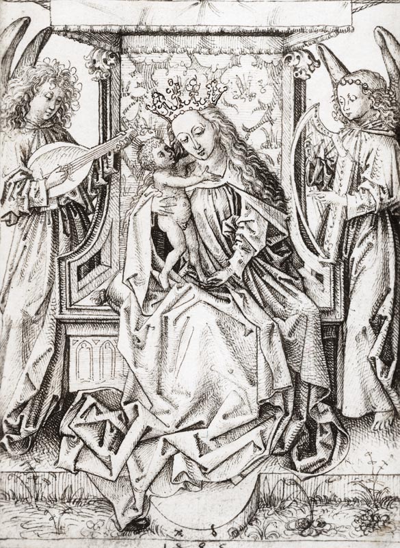 A.Dürer, Madonna w.Child & Angels /1485 od Albrecht Dürer