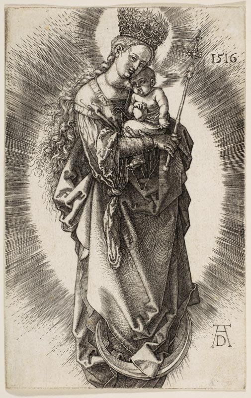 Virgin on the Crescent with Scepter and Starry Crown od Albrecht Dürer