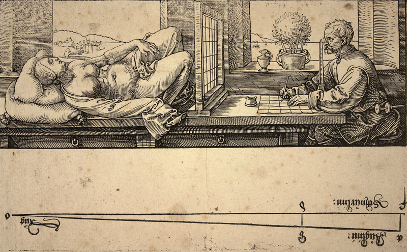 Artist Drawing a Nude with Perspective Device od Albrecht Dürer