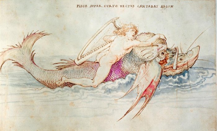 Arion wird von einem Delphin gerettet od Albrecht Dürer