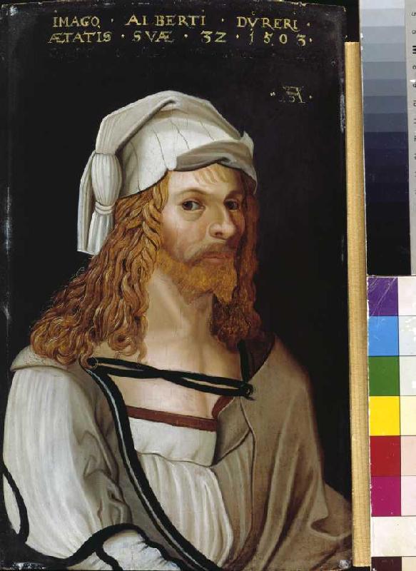 Bildnis Albrecht Dürers (im Ausschnitt nach Dürers Selbstportrait). od Albrecht Dürer