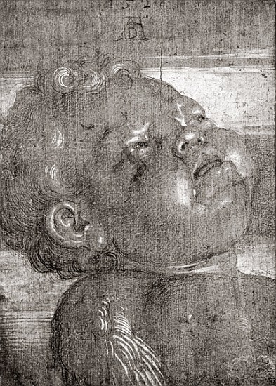 Cherubim Crying, 1521 (graphite & gouache on paper) od Albrecht Dürer