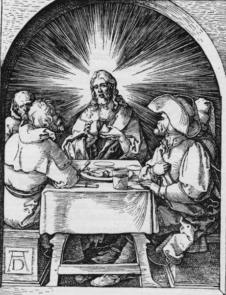 Christ in Emmaus / Dürer / c.1510 od Albrecht Dürer