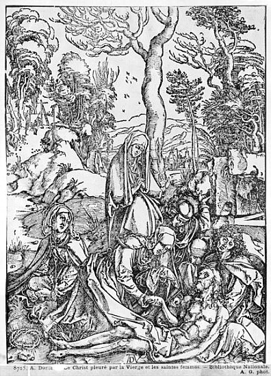 Christ mourned the Virgin and the female Saints, from ''The Great Passion'' series, 1497-1500 od Albrecht Dürer