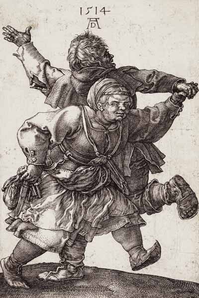 Dürer / Dancing Peasant Couple / 1514 od Albrecht Dürer