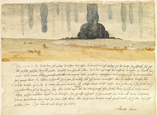 Dream landscape with text od Albrecht Dürer