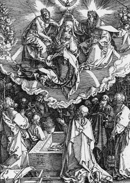 Dürer / Mary s Assumption / Woodcut od Albrecht Dürer