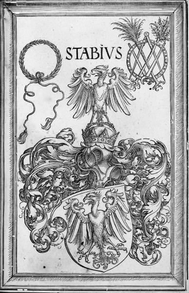 Dürer, Coat of Arms of Stabius / Woodcut od Albrecht Dürer