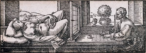 Der Zeichner des weiblichen Modells od Albrecht Dürer
