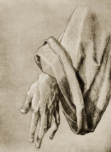A.Dürer, Hand of Apostle / Draw./ c.1508 od Albrecht Dürer