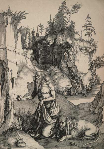 St Hieronymus in the wilderness / Dürer od Albrecht Dürer