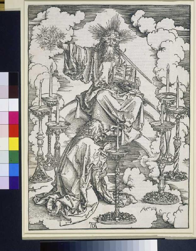 Johannes erblickt die sieben Leuchter od Albrecht Dürer