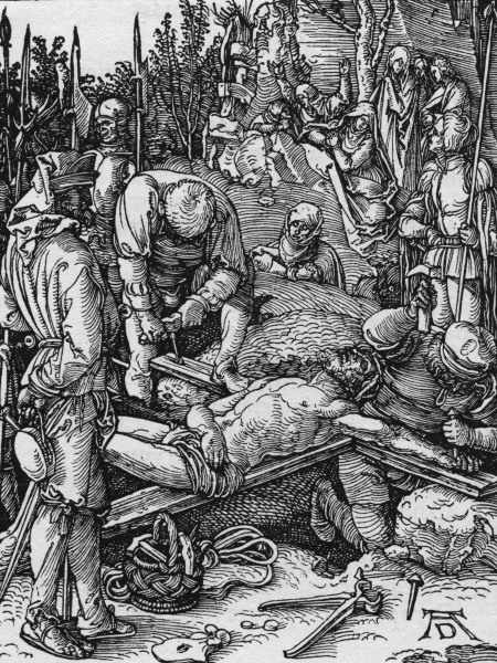 Nailing to the Cross / Dürer / c.1509 od Albrecht Dürer