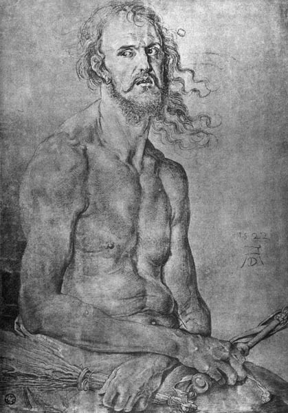 Seated Man of Sorrows / Dürer / 1522 od Albrecht Dürer