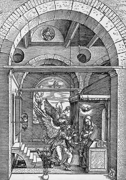 Dürer, The Annunciation /Woodcut/c.1503 od Albrecht Dürer