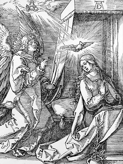 The Annunciation from the ''Small Passion'' series od Albrecht Dürer