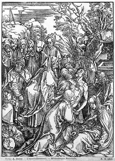 The entombment of Christ, from ''The Great Passion'' series, 1497-1500 od Albrecht Dürer