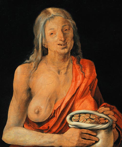 Vanitas (Altes Weib mit Geldbeutel) od Albrecht Dürer