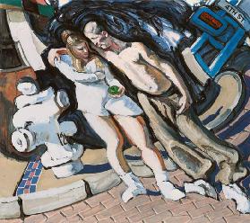 Adam and Eve, South of Market, 1994 (mixed media on linen) 