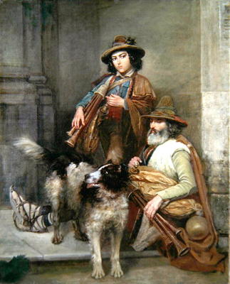 Travelling Italian Players, 1854 (oil on canvas) od Aleksander Stankiewicz