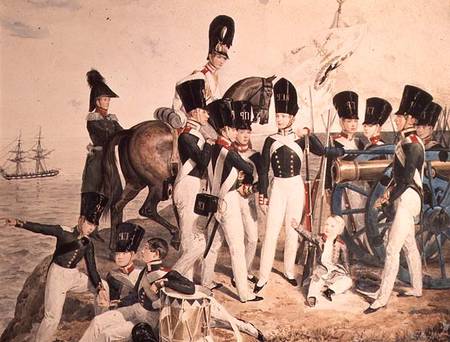 Tsarevich Alexander (1818-81) with his Cadets at Peterhof od Aleksandr Pavlovich Bryullov