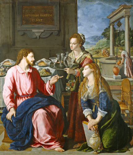 Christ with Maria and Martha od Alessandro Allori