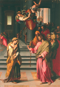 Christus und die Ehebrecherin. od Alessandro Allori