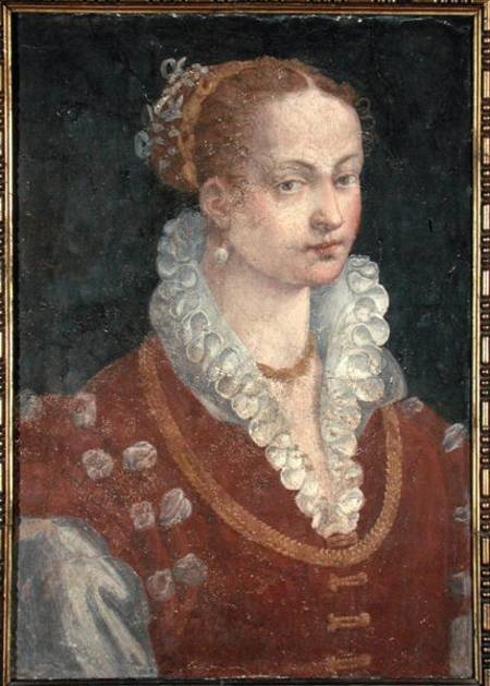 Portrait of Bianca Cappello (c.1542-87) Wife of Francesco de Medici, Grand Duke of Tuscany od Alessandro Allori