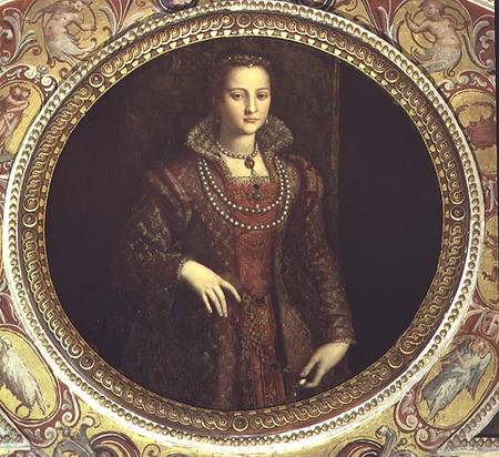 Portrait of Eleonora di Toledo, wife of Cosimo I de' Medici (1519-74) from the Studiolo di Francesco od Alessandro Allori