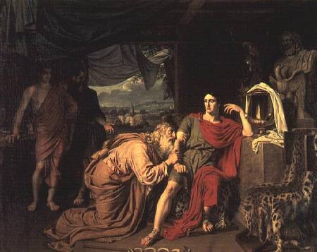 King Priam begging Achilles for the return of Hector's body od Alexander Andrejewitsch Iwanow