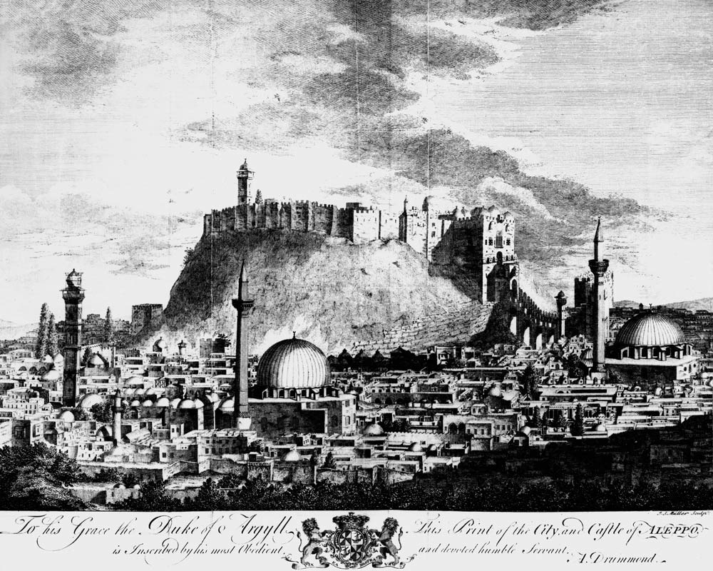 A view of the city and castle of Aleppo, Syria od Alexander Drummond