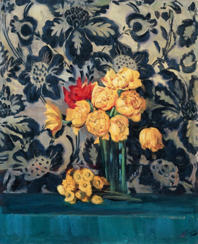 Blumen (Gelb auf Schwarz) od Alexander Fjodorowitsch Gausch